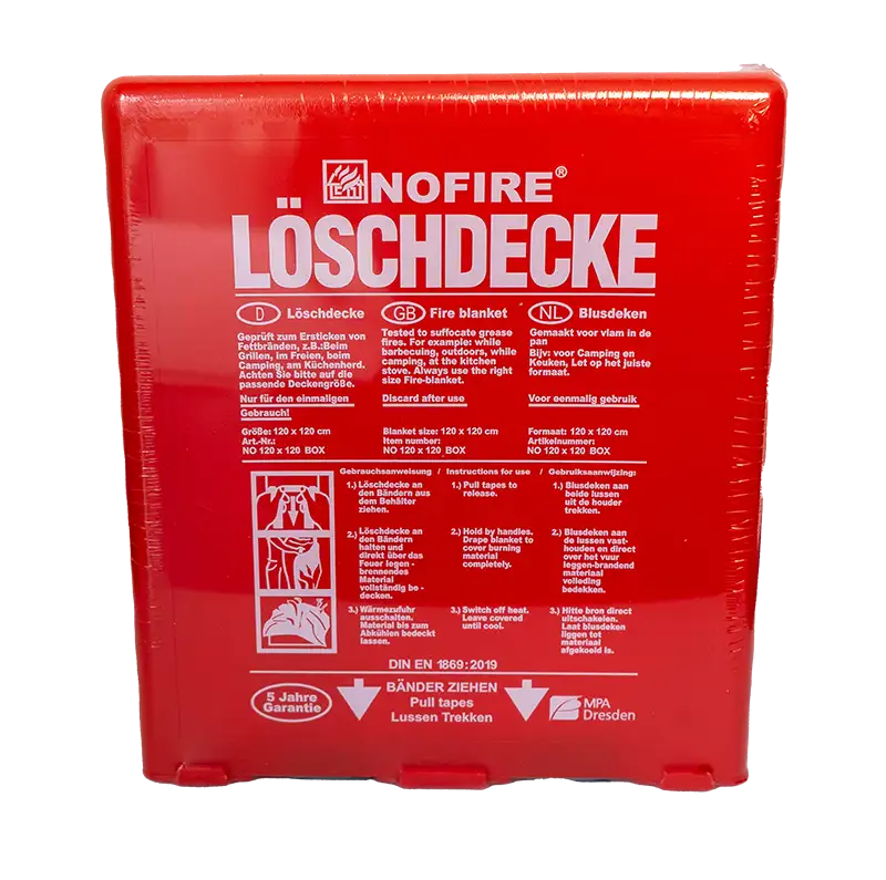 Löschdecke 120x120 Box