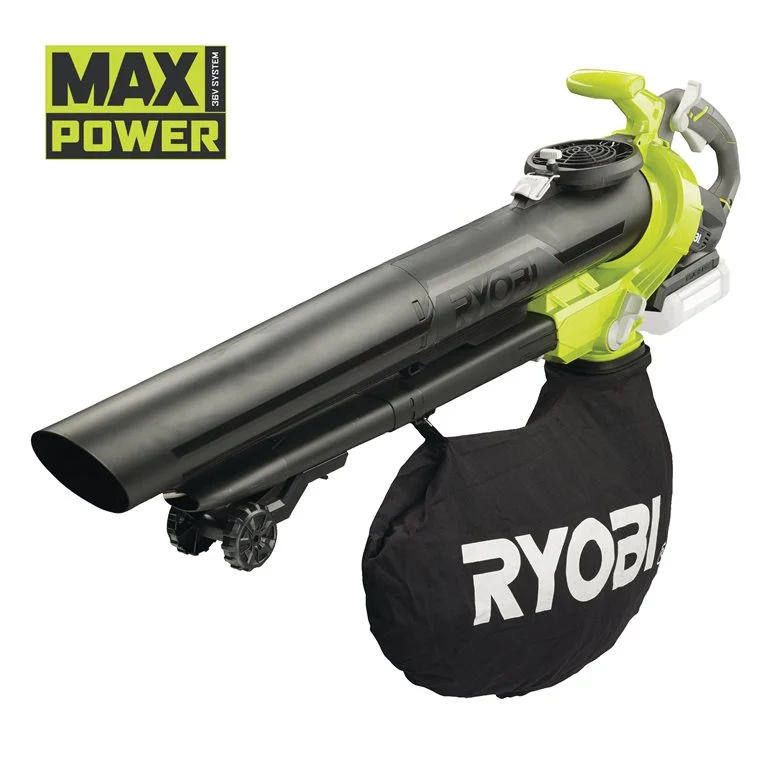 RYOBI 36 V MAX POWER Brushless Akku-Laubsauger, Luftmenge 12,9 m³/min, ohne Akku und Ladegerät
