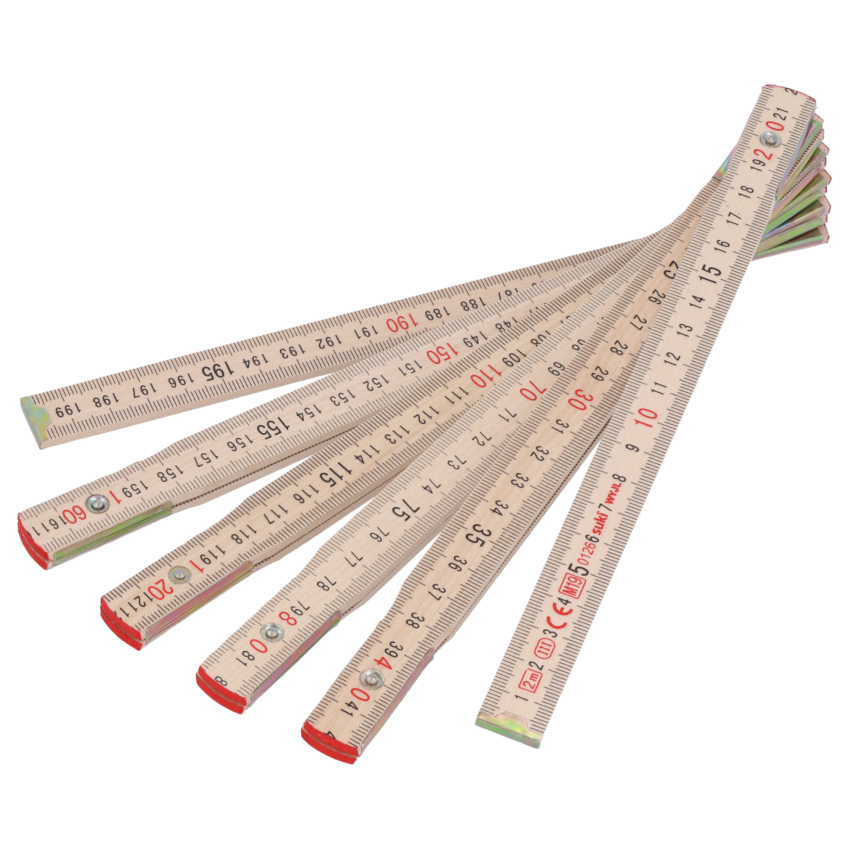 Gliedermassstab 2m CE Holz natur - suki