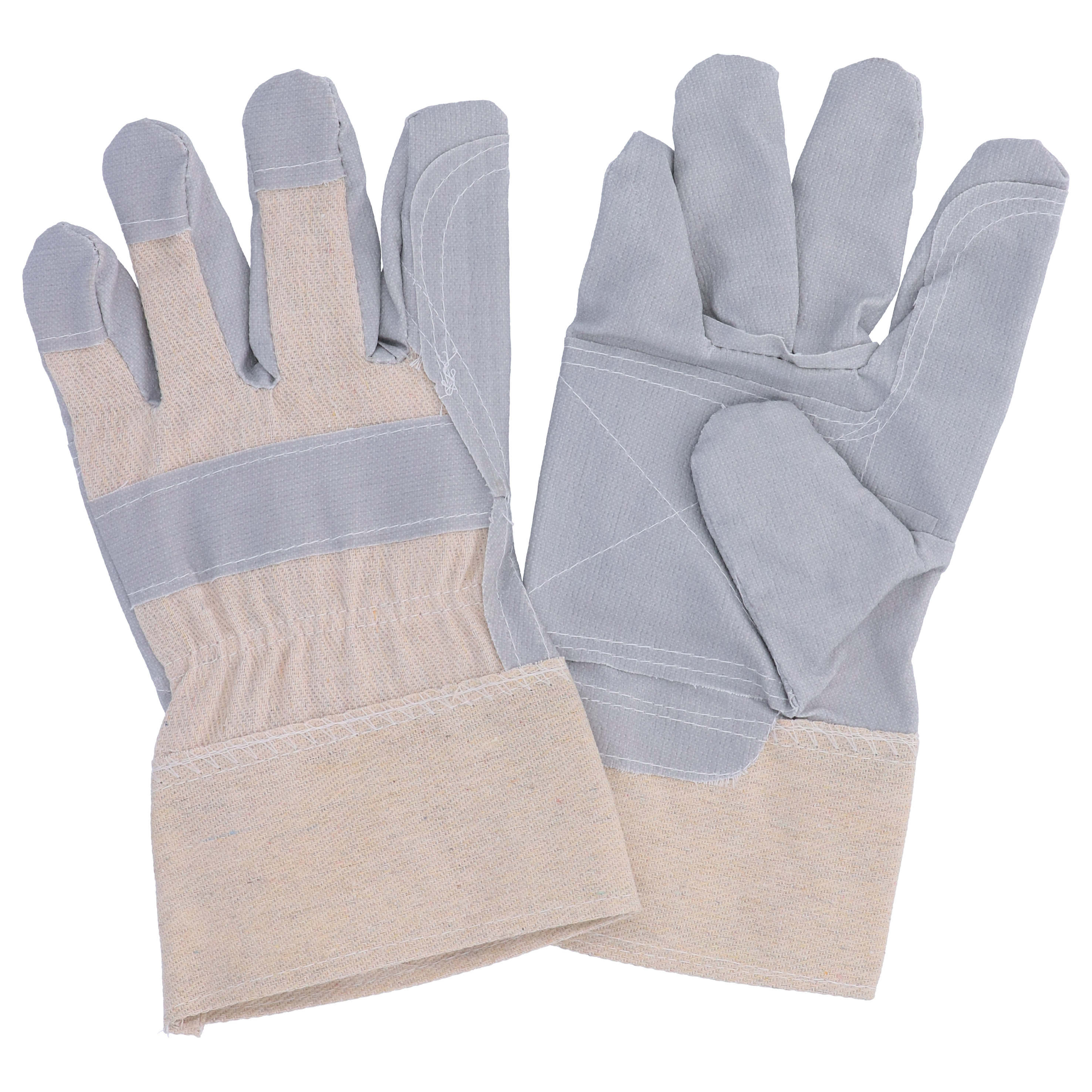 Handschuh Kunstleder, grau, Gr.  8 - suki